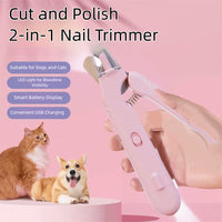 2-in-1 pet nail clippers with LED light, front view