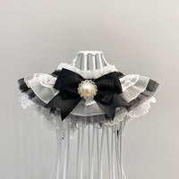 Bib collar neck strap and tie detail