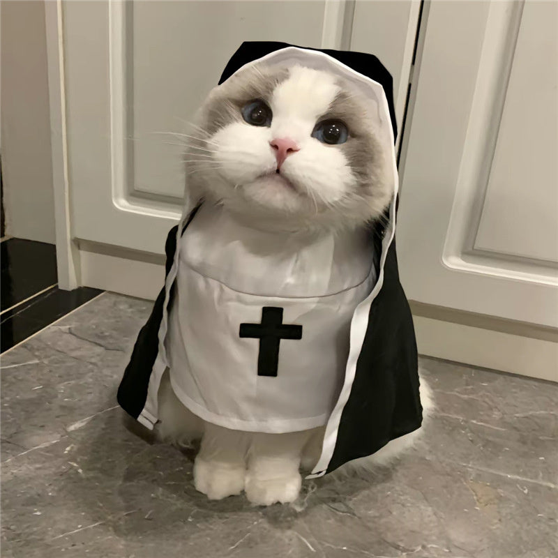 Halloween Deadly Doll and Nun Pet Costume Outfit