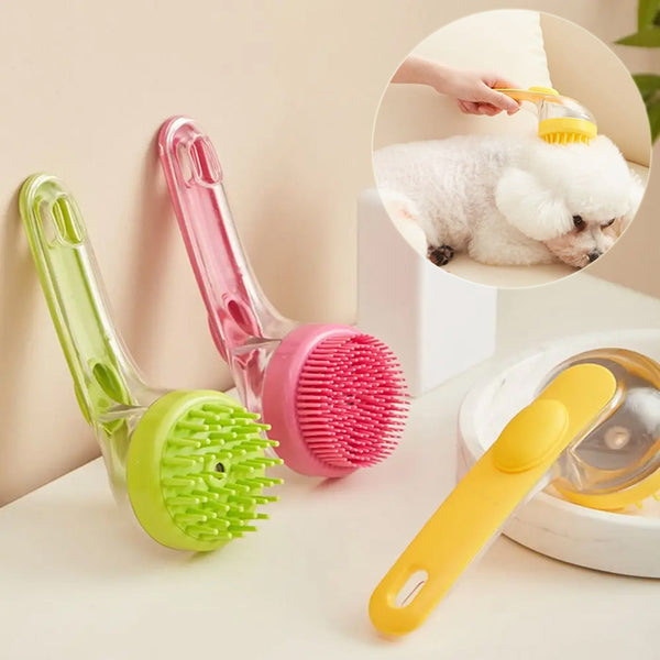 Long handle pet bath brush, front view
