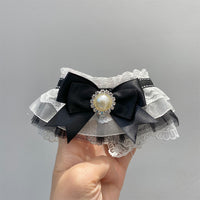 Close-up of the bow tie and bib fabric