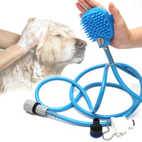 Outdoor pet shower bath brush, front view