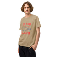 Cat mom oversized graphic featuring a cat, printed on an oversized light t-shirt, front view