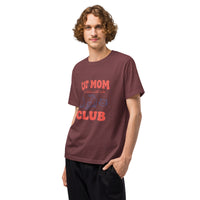Cat mom oversized graphic featuring a cat, printed on an oversized light t-shirt, front view