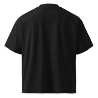 Rescue dog graphic featuring a dog, printed on a black t-shirt, front view