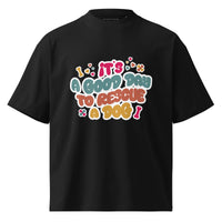 Rescue dog graphic featuring a dog, printed on a black t-shirt, front view
