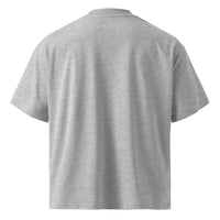 Rescue dog graphic featuring a dog, printed on a heather t-shirt, front view