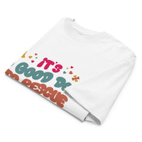 Rescue dog graphic featuring a dog, printed on a white t-shirt, front view