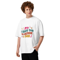 Rescue dog graphic featuring a dog, printed on a white t-shirt, front view