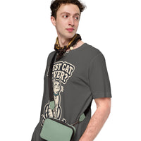 Unisex staple t-shirt showing best cat ever yeah that was me graphic, Asphalt, left front view