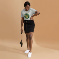 Unisex staple t-shirt showing adopted loved loud rescue dog graphic, Athletic Heather, front view