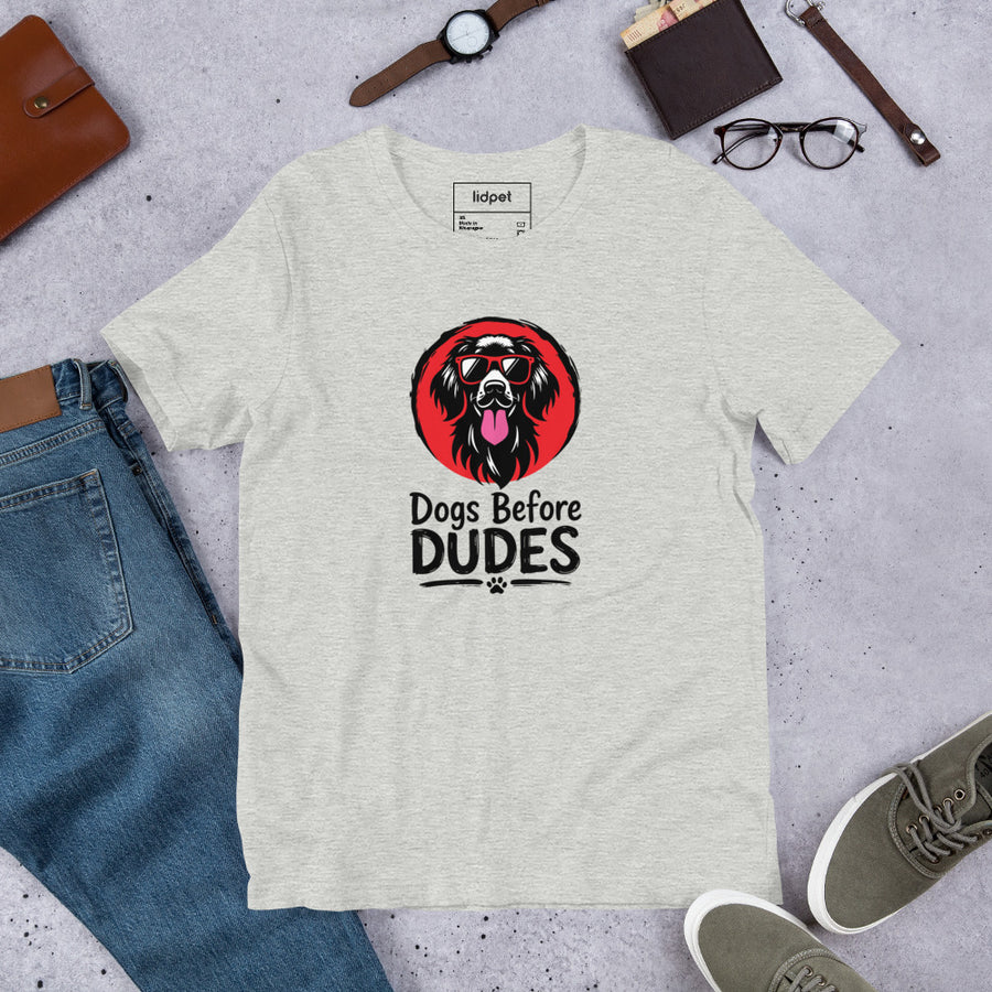 Dogs Before Dudes T-Shirt – Funny Dog Lover Dog Mom Tee
