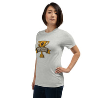 Professional pet servant graphic with a dog, printed on a athletic heather t-shirt, front view