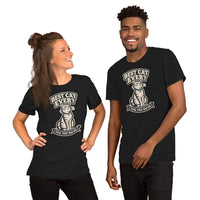 Unisex staple t-shirt showing best cat ever yeah that was me graphic, Black Heather, front view
