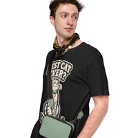 Unisex staple t-shirt showing best cat ever yeah that was me graphic, Black Heather, left front view