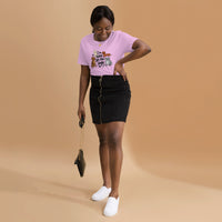 I'm here for the dogs graphic featuring dogs, printed on a light t-shirt, front view