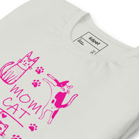 Retro neon Mow CatT cat graphic, printed on a light t-shirt, front view