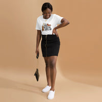 I'm here for the dogs graphic featuring dogs, printed on a white t-shirt, front view