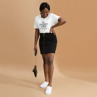 My favorite child has 4 legs graphic featuring a pet, printed on a white t-shirt, front view
