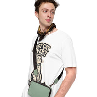 Unisex staple t-shirt showing best cat ever yeah that was me graphic, White, left front view